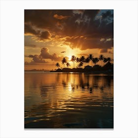 Sunset In The Caribbean Canvas Print