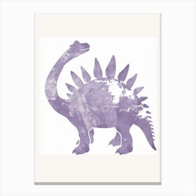 Lilac Dinosaur Silhouette Canvas Print