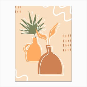 Vases With Plants Canvas Print