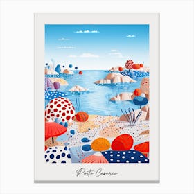 Poster Of Porto Cesareo, Italy, Illustration In The Style Of Pop Art 4 Canvas Print