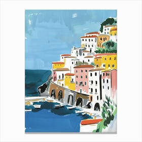 Travel Poster Happy Places Amalfi Coast 7 Canvas Print