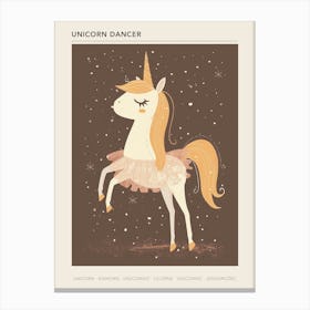 Unicorn In A Tutu Mustard Muted Pastels 1 Poster Canvas Print