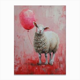 Cute Sheep 2 With Balloon Canvas Print