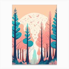 Moonlight Forest Poster Canvas Print