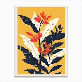 Botanical Tropical Leaves Groovy 2 Canvas Print