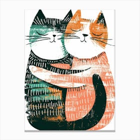 Two Cats Hugging 7 Canvas Print