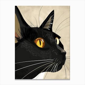 Black Cat With Yellow Eyes 9 Canvas Print