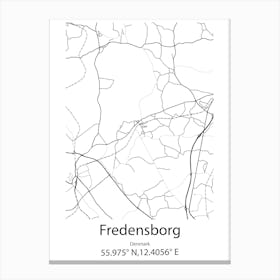 Fredensborg,Denmark Minimalist Map Canvas Print