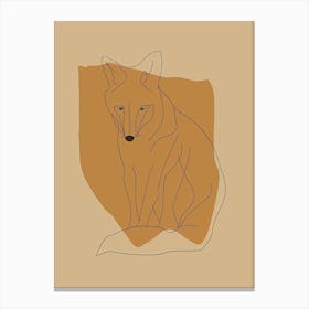 Fox - Boho, Line Art 1 Canvas Print