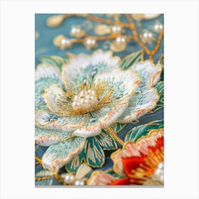 Embroidered Flowers 43 Canvas Print