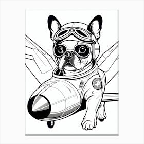 French Bulldog Pilot-Reimagined 1 Canvas Print