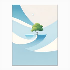 Tree On A Wave Canvas Print