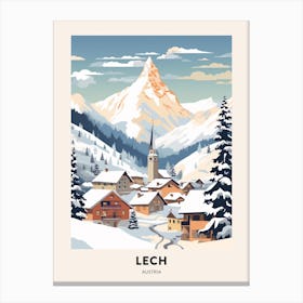 Vintage Winter Travel Poster Lech Austria 2 Canvas Print