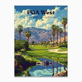 PGA West Golf Resort Travel Art Illustration Stampe su tela