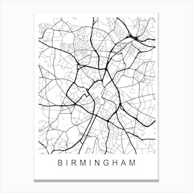 Birmingham Map Canvas Print