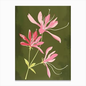 Pink & Green Honeysuckle 2 Canvas Print