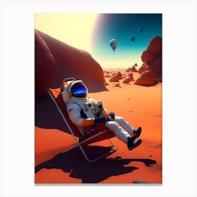Astronaut Resting on Mars Canvas Print