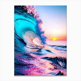 Ocean Wave At Sunset 1 Canvas Print