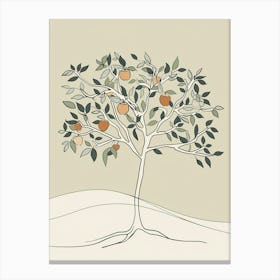 Apple Tree Minimalistic Drawing 3 Canvas Print