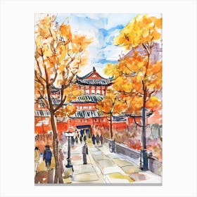 Beijing, Dreamy Storybook Illustration 2 Canvas Print