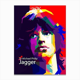 Mick Jagger The Rolling Stone Music Art Wpap Canvas Print