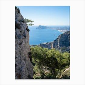 View of the Mediterranean coast from the top of a mountain Canvas Print