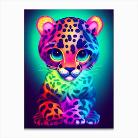 Neon Baby Leopard Canvas Print