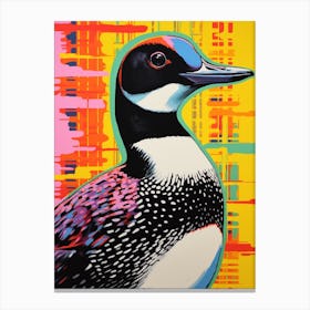 Andy Warhol Style Bird Common Loon 3 Canvas Print