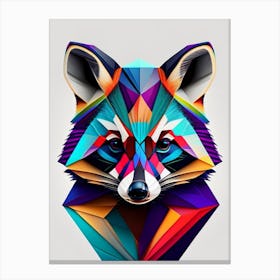 Cozumel Raccoon Modern Geometric Canvas Print