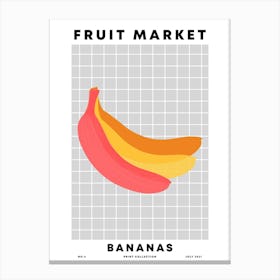 Bananas Fruit Market Canvas Print