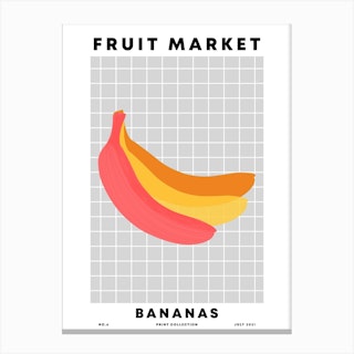 Bananas Fruit Market Canvas Print