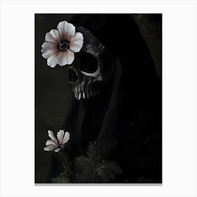 Skeleton With Flowers 1 Canvas Print