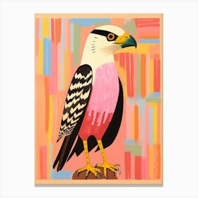 Pink Scandi Crested Caracara 1 Canvas Print