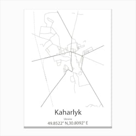 Kaharlyk,Ukraine Minimalist Map Toile