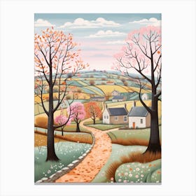 The Cotswold Way England 1 Hike Illustration Canvas Print
