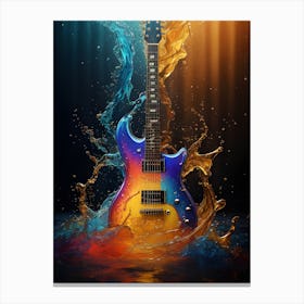 Electric Guitar In Water Canvas Print