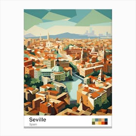 Seville, Spain, Geometric Illustration 2 Poster Canvas Print