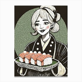 Sushi Girl Canvas Print