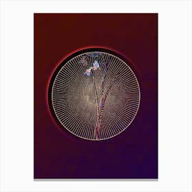 Abstract Geometric Mosaic Blue Pipe Botanical Illustration Canvas Print