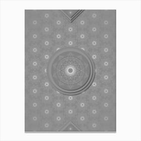 Geometric Glyph Sigil with Hex Array Pattern in Gray n.0022 Canvas Print