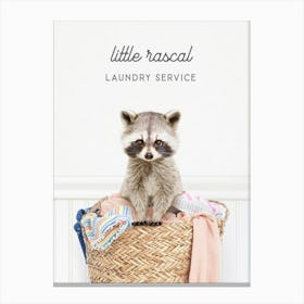 Raccoon Little Rascal Laundry Service Canvas Print