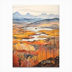 Autumn National Park Painting Abisko National Park Sweden 2 Canvas Print