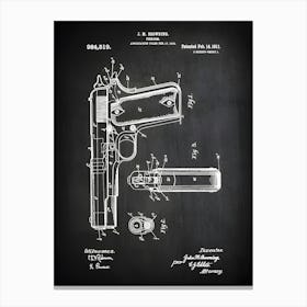 1911 Firearm Patent Print Gun Art Firearm Decor Gun Patent Pistol Poster Gun Blueprint Police Gun Patent Art G5191 Canvas Print