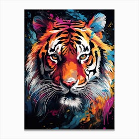 Tiger Art In Abstract Art Style 2 Canvas Print