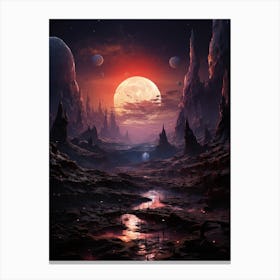 Alien Landscape Abstract Minimalist 2 Canvas Print