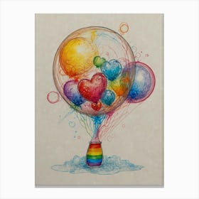 Rainbow Balloons Canvas Print