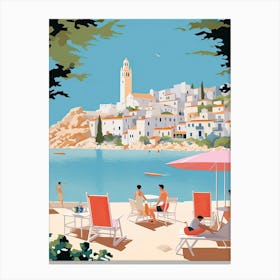 Ibiza, Spain, Graphic Illustration 3 Canvas Print