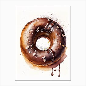 Chocolate Donut Cute Neon 4 Canvas Print