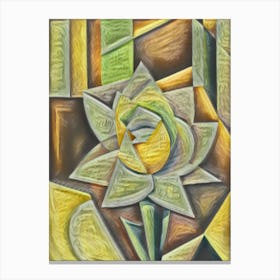 Cubism Flower Watercolor Canvas Print