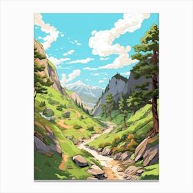 Haute Route France Switzerland 1 Hike Illustration Canvas Print